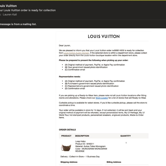 Receipt in photos! Authentic Louis Vuitton Large Loop * Like New* - Picture 8 of 8